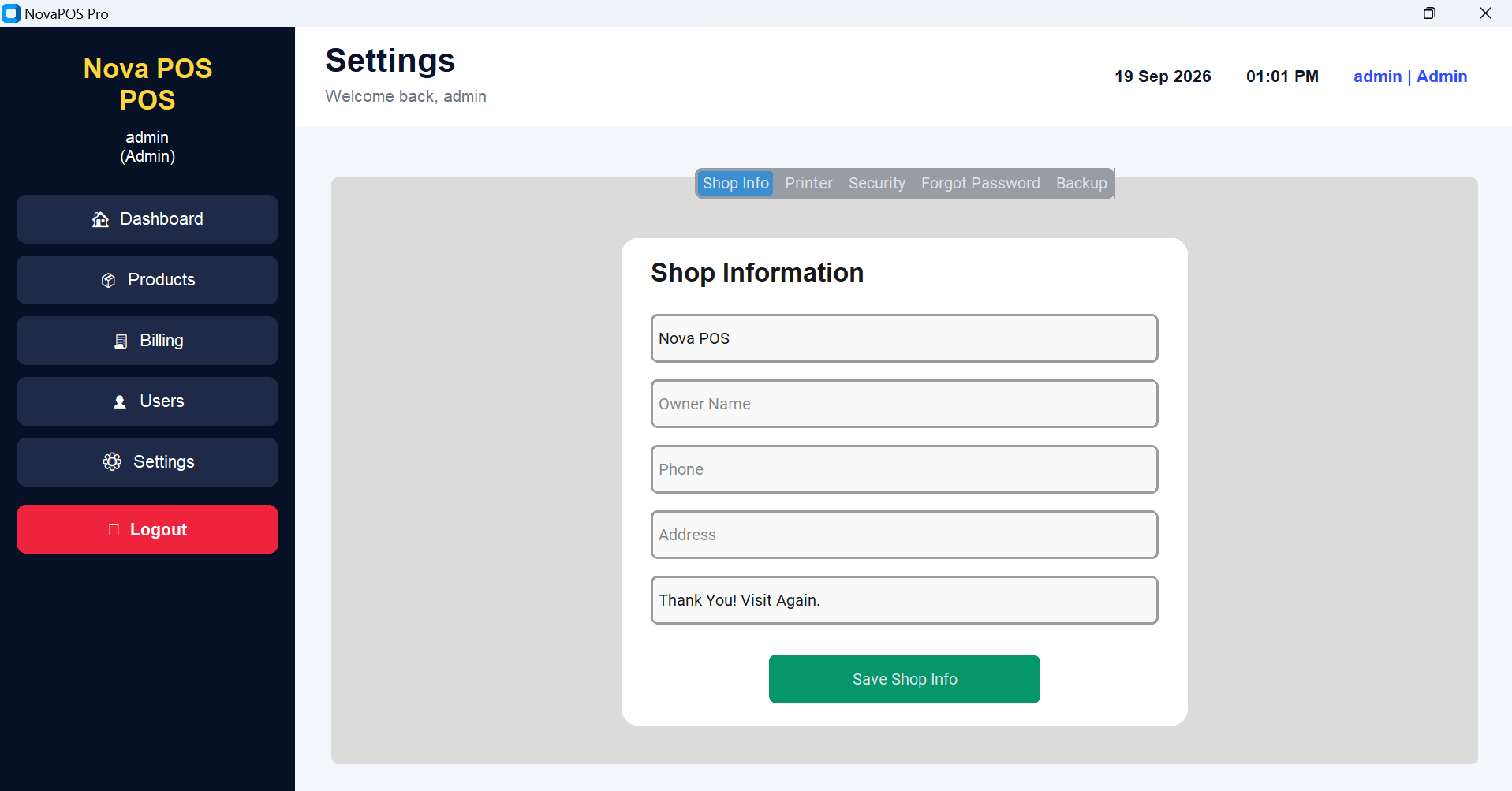 Nova POS Pro screenshot